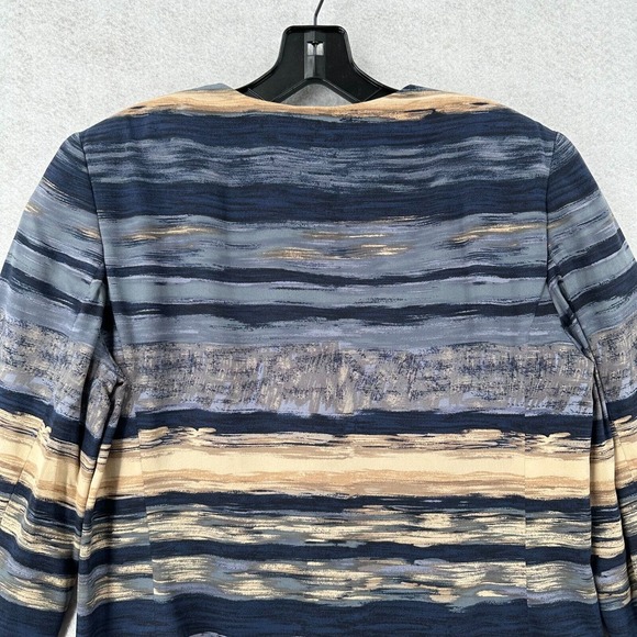 Vintage Pendleton 100% Silk Top Womens 4 Blue Beige Aztec Southwestern Blouse‎ - Picture 8 of 15